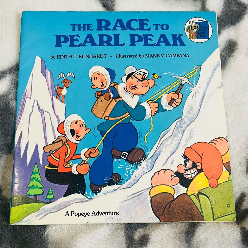 1982 VTG POPEYE Paperback Book: “The Race to Pearl Peak: A Popeye Adventure”